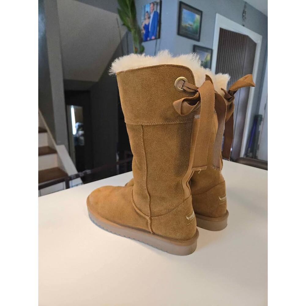 Koolaburra by UGG Andrah Tall Chestnut Suede Sheepskin Women's BOOTS Size 8
